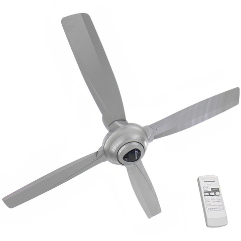 Quạt trần Panasonic F-56MPG 4 cánh, màu bạc, điều khiển từ xa