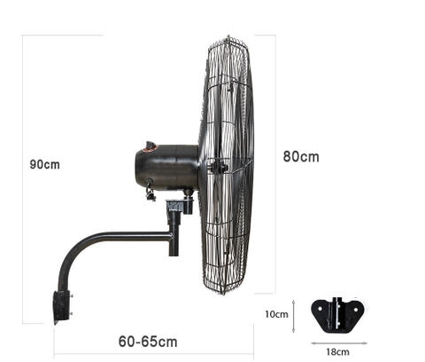 Quạt treo tường công nghiệp Vinawind QTT-750Đ, Sải cánh 75cm, công suất 180W