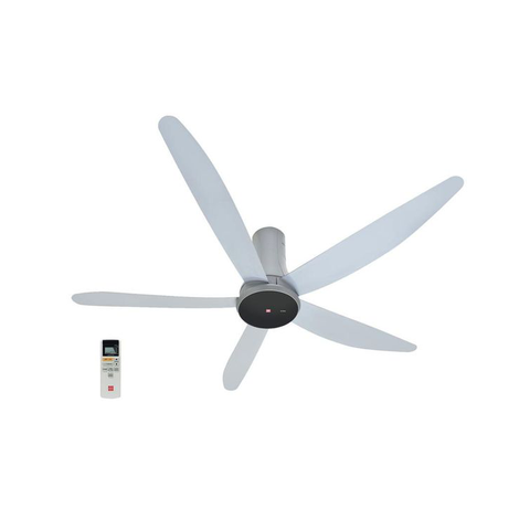 Quạt trần KDK T60DW màu xám bạc, 9 cấp độ gió, động cơ DC