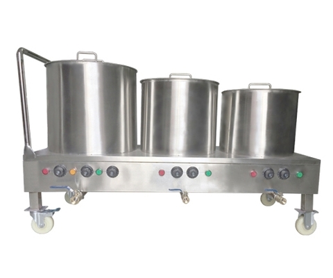 Nồi Nấu Phở Điện 3 Nồi 30 - 50 - 70 Lít Có Bánh Xe Và Tay Đẩy 