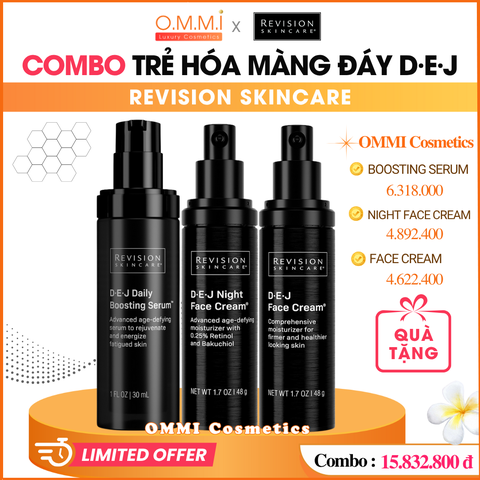 [Combo] REVISION SKINCARE - Bộ dưỡng trẻ hóa màng đáy D·E·J (Daily Boosting Serum, Night Face Cream, Face Cream)