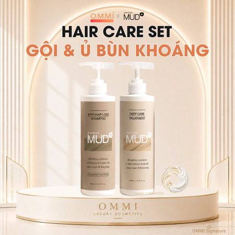 [Combo] BORYEONG MUD Hair Care Set – Gội & Ủ Bùn Khoáng chăm sóc tóc & da đầu – Anti-Hair Loss Shampoo & Deep Care Treatment (2 × 500 ml)