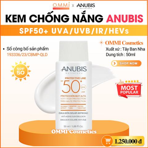 Kem chống nắng ANUBIS – Anti Aging Sun Emulsion SPF50+ UVA/UVB/IR/HEVs (50ml) - Tây Ban Nha