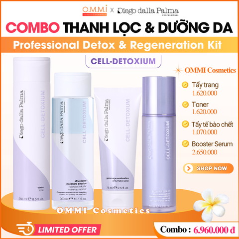 [Combo] Diego Dalla Palma – CELL DETOXIUM | Bộ chăm sóc da giúp thanh lọc, phục hồi & nuôi dưỡng (Tẩy trang,Toner, Tẩy tế bào chết, Booster Serum)