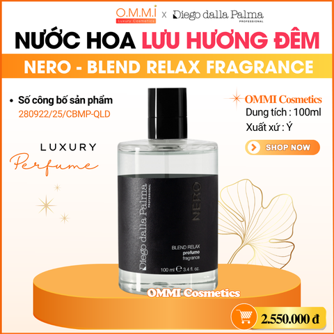 Diego Dalla Palma – Nước hoa Lưu Hương Đêm NERO Blend Relax của Ý – Hương thơm tinh tế, thanh khiết, mùi hương nhẹ nhàng đầy cuốn hút (100ml)