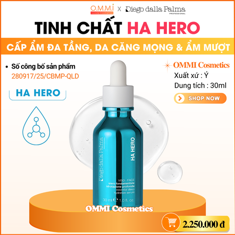 Diego Dalla Palma – HA HERO Essential Deep Hydration Serum – Tinh chất cấp ẩm chuyên sâu, hỗ trợ duy trì làn da căng mọng và mềm mại hơn (30ml)