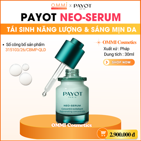 PAYOT – NEO-SERUM Rejuvenating Concentrate - Tinh chất tái sinh năng lượng & hỗ trợ làm sáng mịn da (30ml)