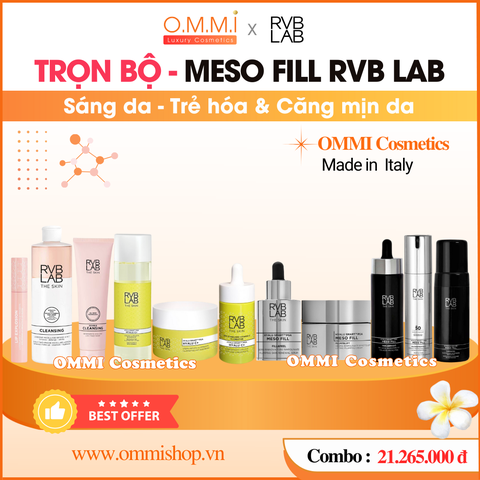 [COMBO] RVB LAB ITALY – Trọn Bộ Chăm Sóc Da MESO FILL (11 sản phẩm) - Hỗ trợ sáng da, tăng độ đàn hồi, căng mướt và rạng rỡ