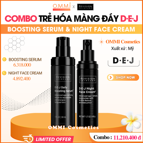 [Combo] REVISION SKINCARE - Bộ dưỡng da hỗ trợ trẻ hóa màng đáy D·E·J (Daily Boosting Serum 30ml | Night Face Cream 48g)