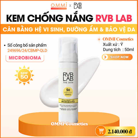 RVB LAB – MICROBIOMA Daily Protection Cream SPF50 - Kem chống nắng dưỡng ngày SPF50 hỗ trợ cân bằng hệ vi sinh da (50ml)