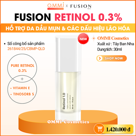 FUSION MESO - RETINOL 0.3% – Tinh chất hỗ trợ cải thiện da dầu Mụn & các dấu hiệu lão hóa (30ml)