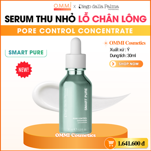 Diego Dalla Palma – SMART PURE Pore Control Concentrate - Tinh chất hỗ trợ thu nhỏ lỗ chân lông, kiểm soát dầu & giảm bít tắc da (30ml)