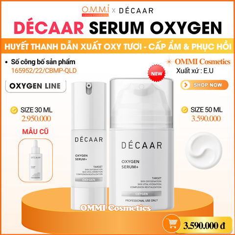 DECAAR - SERUM OXYGEN (Full Size 50ml) - Phục hồi dẫn xuất Oxy tươi, giúp cấp ẩm, làm dịu, giảm nếp nhăn, cải thiện độ đàn hồi & sáng da.