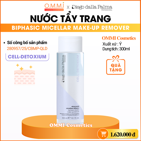 Diego Dalla Palma - CELL DETOXIUM Biphasic Micellar Make-up Remover - Nước tẩy trang chuyên sâu & dưỡng ẩm cho mọi loại da (300ml)