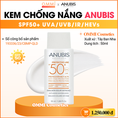 Kem chống nắng ANUBIS Anti Aging Sun Emulsion SPF50+ UVA/UVB/IR/HEVs (50ml) - Tây Ban Nha