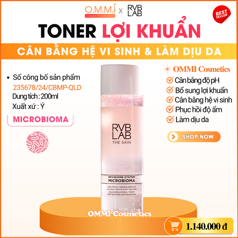 RVB LAB - MICROBIOMA Balancing Hydra Toner - Toner lợi khuẩn cân bằng và dưỡng ẩm (200ml)