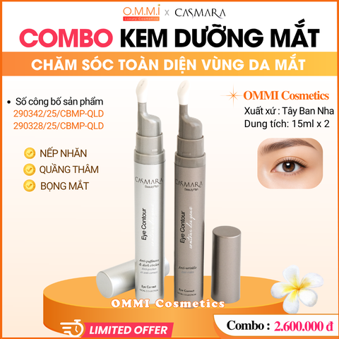 [Combo] CASMARA Eye Contour – Bộ đôi kem dưỡng mắt hỗ trợ cải thiện nếp nhăn, quầng thâm & bọng mắt (15ml x 2)