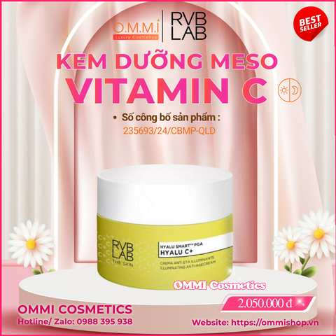 RVB LAB HYALU C+ (ITALY) - Kem dưỡng hỗ trợ làm sáng da & cải thiện dấu hiệu lão hóa (50ml)