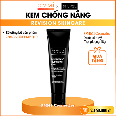 REVISION - INTELLISHADE TRUPHYSICAL CLEAR SUNCREEN SPF50 - Kem chống nắng bảo vệ da, giảm nếp nhăn (48gr)