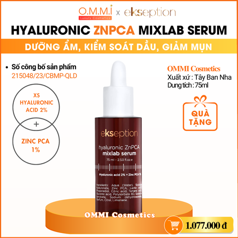 EKSEPTION - Serum Kẽm ZnPCA - Tinh chất dưỡng ẩm, kiểm soát dầu, giảm mụn (75ml)
