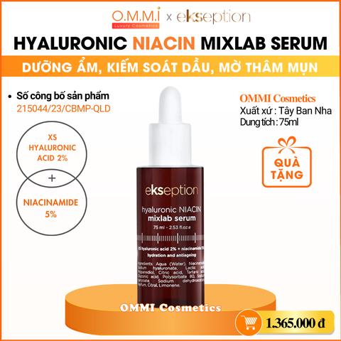 EKSEPTION - Serum NIACIN - Tinh chất dưỡng ẩm, mờ thâm mụn, kiểm soát dầu, giảm mụn, cải thiện nếp nhăn (75ml)