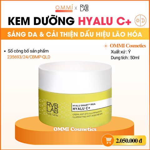 RVB LAB HYALU C+ (ITALY) - Kem dưỡng hỗ trợ làm sáng da & cải thiện dấu hiệu lão hóa (50ml)