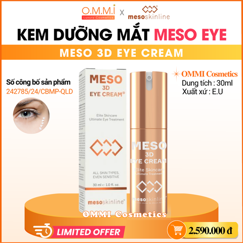 MESOSKINLINE - Kem dưỡng mắt MESO EYE - Hỗ trợ làm mờ quầng thâm, cải thiện bọng mắt & nếp nhăn, nuôi dưỡng da săn chắc vùng mắt (30ml)
