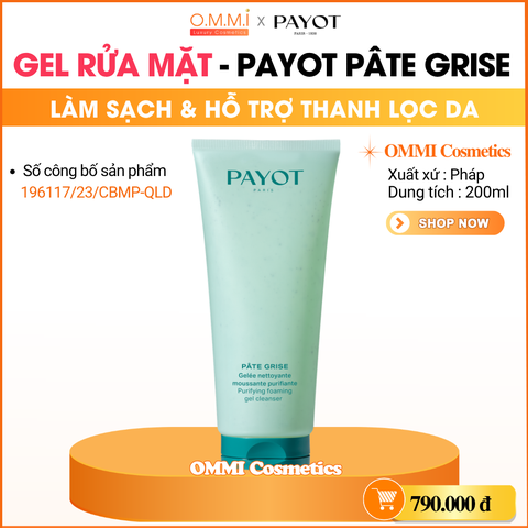 PAYOT – PÂTE GRISE Purifying Foaming Gel Cleanser - Gel rửa mặt làm sạch & hỗ trợ thanh lọc da (200ml)