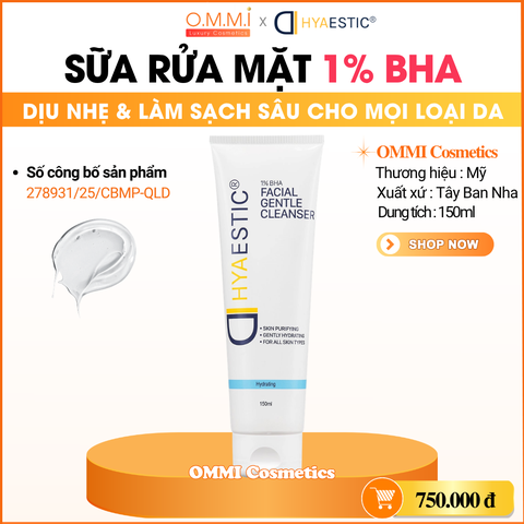 HYAESTIC - Sữa rửa mặt dịu nhẹ làm sạch sâu 1% BHA (150ml)