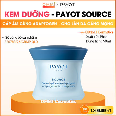 PAYOT – SOURCE Adaptogen Moisturising Cream – Kem dưỡng Adaptogen cấp ẩm & hỗ trợ duy trì làn da căng mọng (50ml)