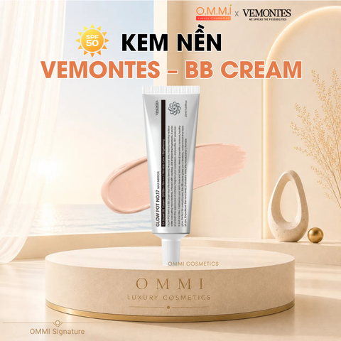 Kem nền VEMONTES – Glow Pot No.17 Max Mirror BB Cream – Kem nền hiệu ứng căng bóng tự nhiên SPF50+ PA+++ (25ml) |Hàn Quốc