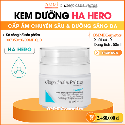 Diego Dalla Palma – HA HERO Hyalu Light Source Gel Cream – Kem dưỡng cấp ẩm chuyên sâu, hỗ trợ phục hồi và dưỡng sáng da (50ml)