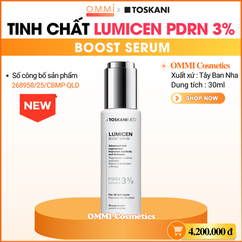 TOSKANI – Lumicen PDRN 3% Boost Serum - Tinh chất hỗ trợ phục hồi, tái tạo & chăm sóc da (30ml)