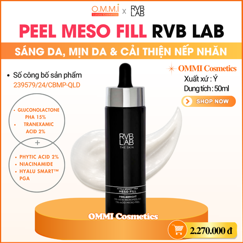 RVB LAB - Peel Meso Fill giúp sáng da, mịn da & hỗ trợ cải thiện nếp nhăn - Peel thế hệ mới không bong tróc da (50ml)