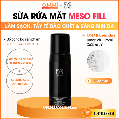 RVB LAB - Sữa rửa mặt Meso Fill giúp làm sạch da, tẩy tế bào chết nhẹ nhàng & sáng mịn da (125ml)