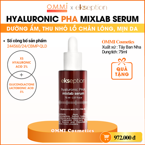 EKSEPTION - Serum PHA - Tinh chất dưỡng ẩm, hỗ trợ thu nhỏ lỗ chân lông, giảm nếp nhăn, cải thiện độ đàn hồi da (75ml)