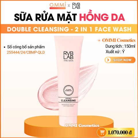 RVB LAB - Double Cleansing - Sữa rửa mặt hồng da, làm sạch kép đa tầng, dịu nhẹ cho mọi loại da (150ml)