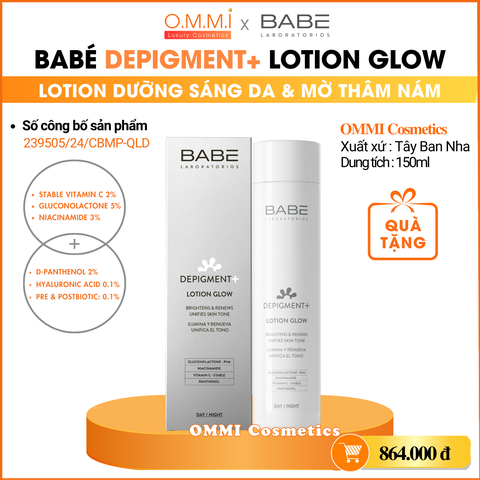 BABÉ DEPIGMENT+ LOTION GLOW - Lotion dưỡng sáng và hỗ trợ mờ thâm nám (150ml)
