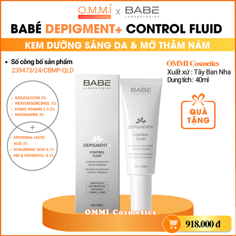 BABÉ DEPIGMENT+ CONTROL FLUID - Kem dưỡng sáng, mờ thâm nám và làm đều màu da (40ml)