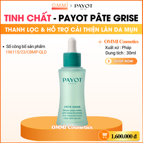 PAYOT – PÂTE GRISE Anti-Imperfections Clear Skin Serum - Tinh chất thanh lọc & hỗ trợ cải thiện khuyết điểm da (30ml)