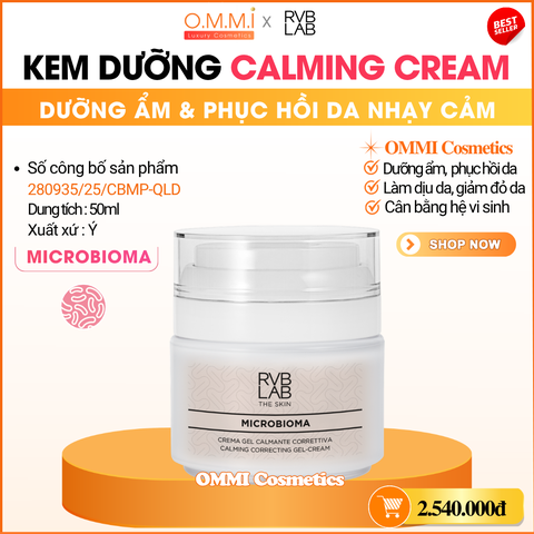 RVB LAB - MICROBIOMA Calming Gel-Cream - Kem dưỡng làm dịu, giảm đỏ da, phục hồi, cân bằng hệ vi sinh, sáng da (50ml)
