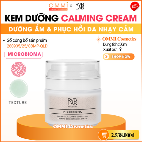 RVB LAB – MICROBIOMA Calming Gel-Cream – Kem dưỡng cân bằng hệ vi sinh, làm dịu & hỗ trợ phục hồi da nhạy cảm (50ml)