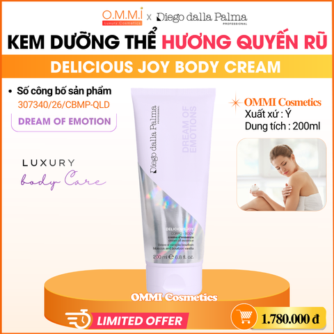 Diego Dalla Palma – Kem dưỡng body Hương Quyến Rũ – DELICIOUS JOY BODY CREAM (200ml)
