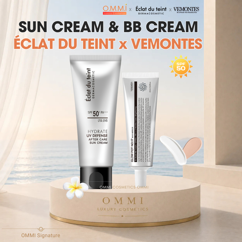 [Combo] Chống nắng dưỡng & tạo nền căng bóng tự nhiên – Éclat du teint Sun Cream & VEMONTES BB Cream | Hàn Quốc