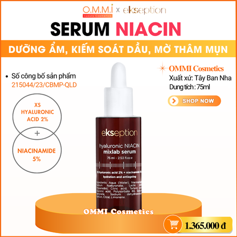 EKSEPTION - Serum NIACIN - Tinh chất dưỡng ẩm, kiểm soát dầu, mờ thâm mụn, hỗ trợ giảm mụn & cải thiện nếp nhăn (75ml)