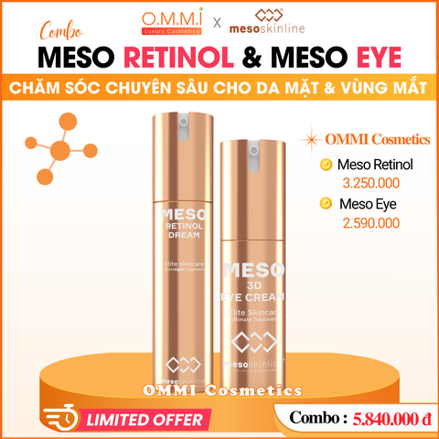 [Combo] Mesoskinline – MESO RETINOL & MESO EYE - Chăm sóc chuyên sâu cho da mặt & vùng mắt, hỗ trợ cải thiện lão hóa & nuôi dưỡng sáng mịn da