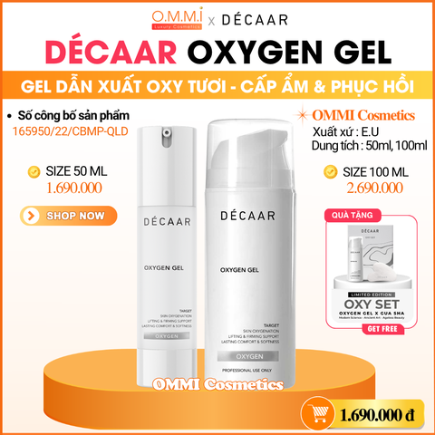 DECAAR - OXYGEN GEL (Size 50ml) - Gel Oxygen phục hồi dẫn xuất Oxy tươi