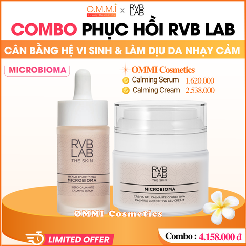 [Combo] RVB LAB – MICROBIOMA – Bộ đôi cân bằng hệ vi sinh & hỗ trợ phục hồi da nhạy cảm (Calming Serum & Calming Gel-Cream)
