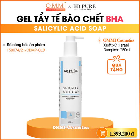 KB PURE - SALICYLIC ACID SOAP - Gel tẩy tế bào chết BHA, nhẹ nhàng làm sạch sâu, hỗ trợ giảm mụn (250ml)