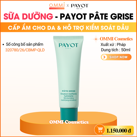 PAYOT – PÂTE GRISE Moisturising Mattifying Emulsion - Sữa dưỡng cấp ẩm & hỗ trợ kiểm soát dầu (50ml)